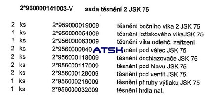 Sada tesnení ORLIK 2JSK 75